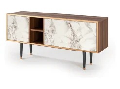 Mueble de TV - 150х69х41 cm - T5 - Milk Marble, Nogueira^ Móvel De Tv