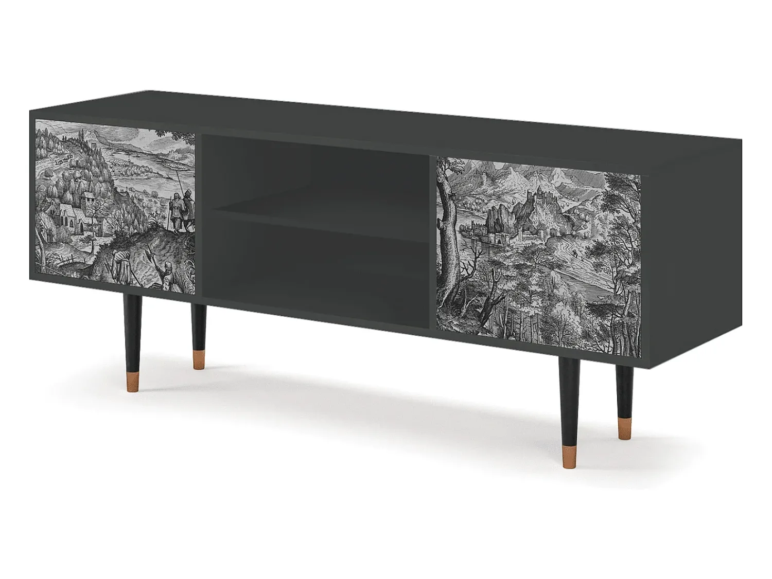 Mueble de TV - 170х69х48 cm - T2 - Milites Requiescentes, Antracite^ Móvel De Tv