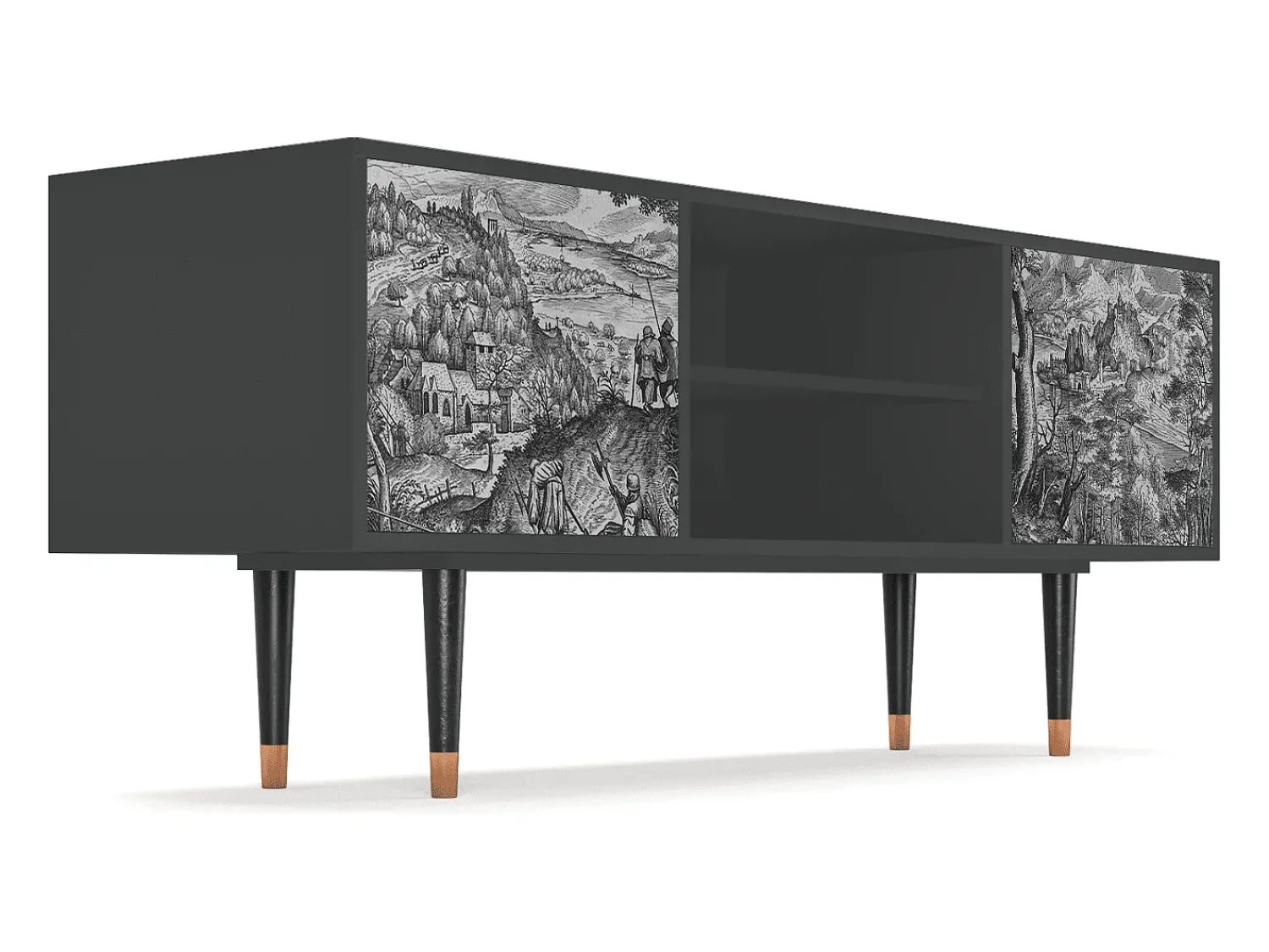 Mueble de TV - 170х69х48 cm - T2 - Milites Requiescentes, Antracite^ Móvel De Tv
