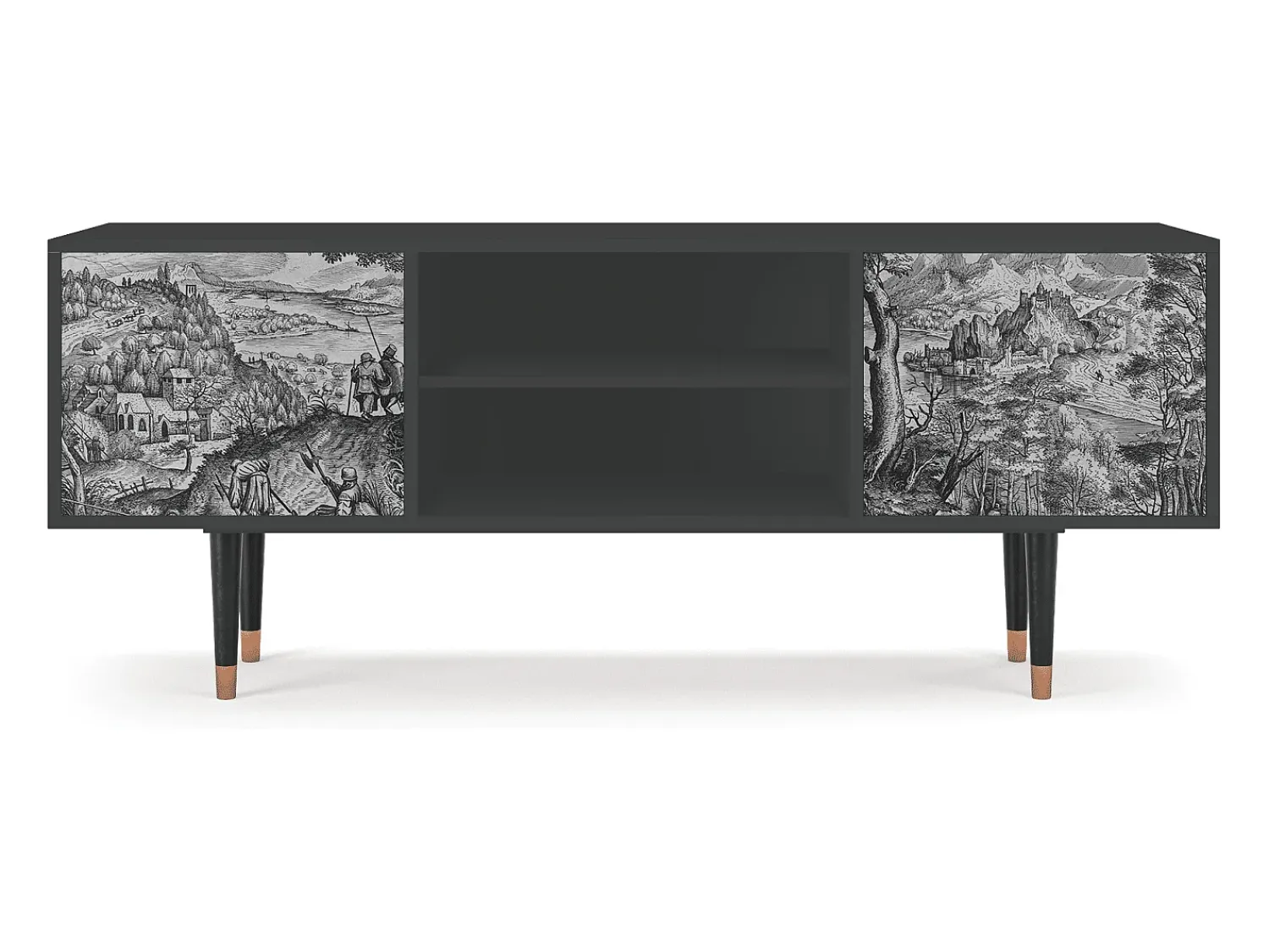 Mueble de TV - 170х69х48 cm - T2 - Milites Requiescentes, Antracite^ Móvel De Tv