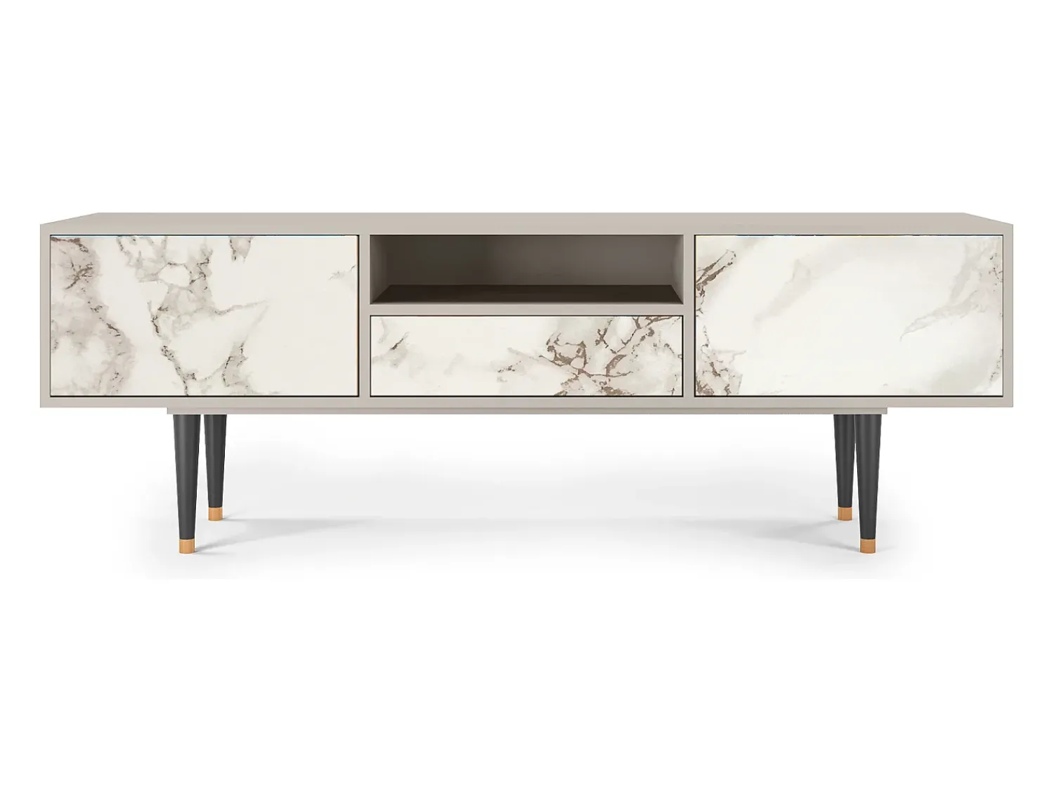 New Mueble de TV - 170х59х41 cm - T6 - Milk Marble, Areia Bege