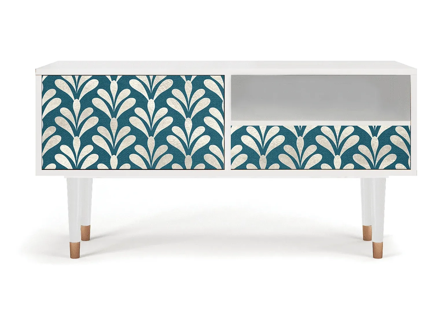 Móvel De Tv| Mueble de TV - 115х59х48 cm - T3 - Milky Tears, Branco Bege