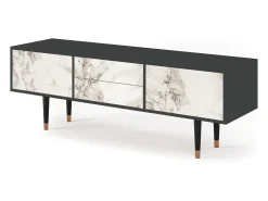 Best Mueble de TV - 170х59х48 cm - T4 - Milk Marble, Antracite Cinza antracite