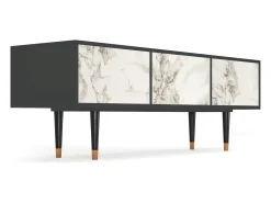 Best Mueble de TV - 170х59х48 cm - T4 - Milk Marble, Antracite Cinza antracite