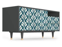 Móvel De Tv| Mueble de TV - 125х56х41 cm - T7 - Milky Tears, Antracite Cinza antracite