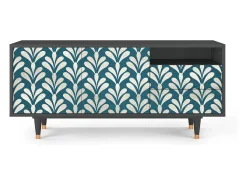 Móvel De Tv| Mueble de TV - 125х56х41 cm - T7 - Milky Tears, Antracite Cinza antracite