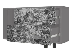 Móvel De Tv| Mueble de TV - 170х69х48 cm - T1 - Milites Requiescentes, Cinza Cinzento