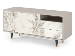 Móvel De Tv| Mueble de TV - 125х56х41 cm - T7 - Milk Marble, Areia Bege