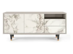 Móvel De Tv| Mueble de TV - 125х56х41 cm - T7 - Milk Marble, Areia Bege