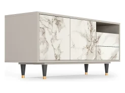 Móvel De Tv| Mueble de TV - 125х56х41 cm - T7 - Milk Marble, Areia Bege