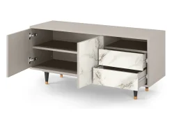 Móvel De Tv| Mueble de TV - 125х56х41 cm - T7 - Milk Marble, Areia Bege
