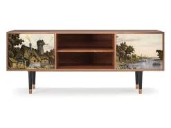 Móvel De Tv| Mueble de TV - 170х69х48 cm - T2 - Mill along a River, Nogueira Castanho