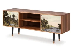 Móvel De Tv| Mueble de TV - 170х69х48 cm - T2 - Mill along a River, Nogueira Castanho