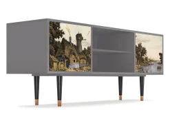 Mueble de TV - 170х69х48 cm - T2 - Mill along a River, Cinza^ Móvel De Tv