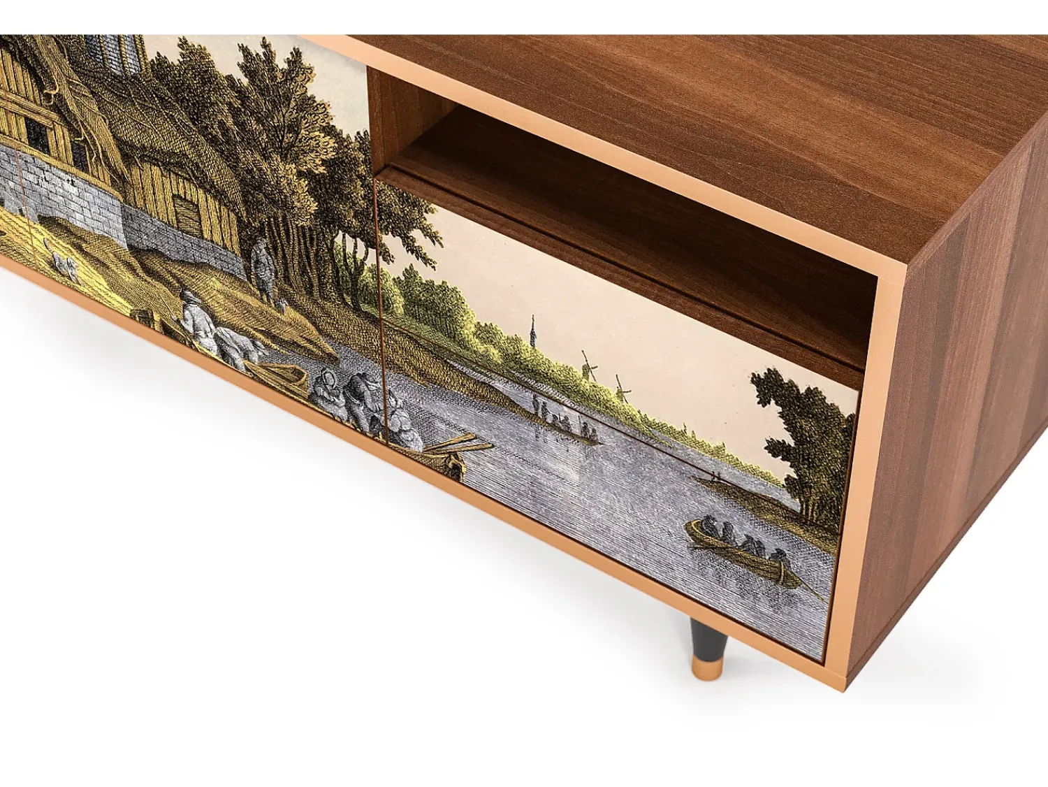 Mueble de TV - 125х56х41 cm - T7 - Mill along a River, Nogueira^ Móvel De Tv