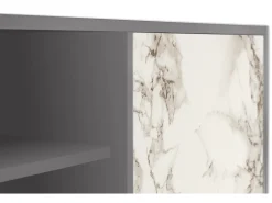 Móvel De Tv| Mueble de TV - 170х69х48 cm - T2 - Milk Marble, Cinza Cinzento