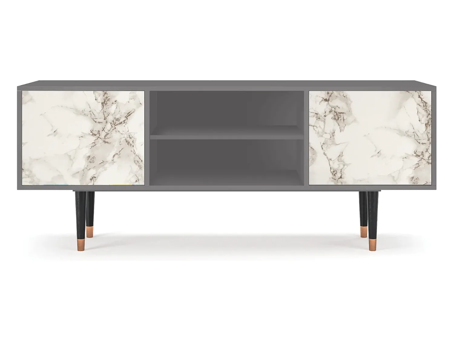 Móvel De Tv| Mueble de TV - 170х69х48 cm - T2 - Milk Marble, Cinza Cinzento