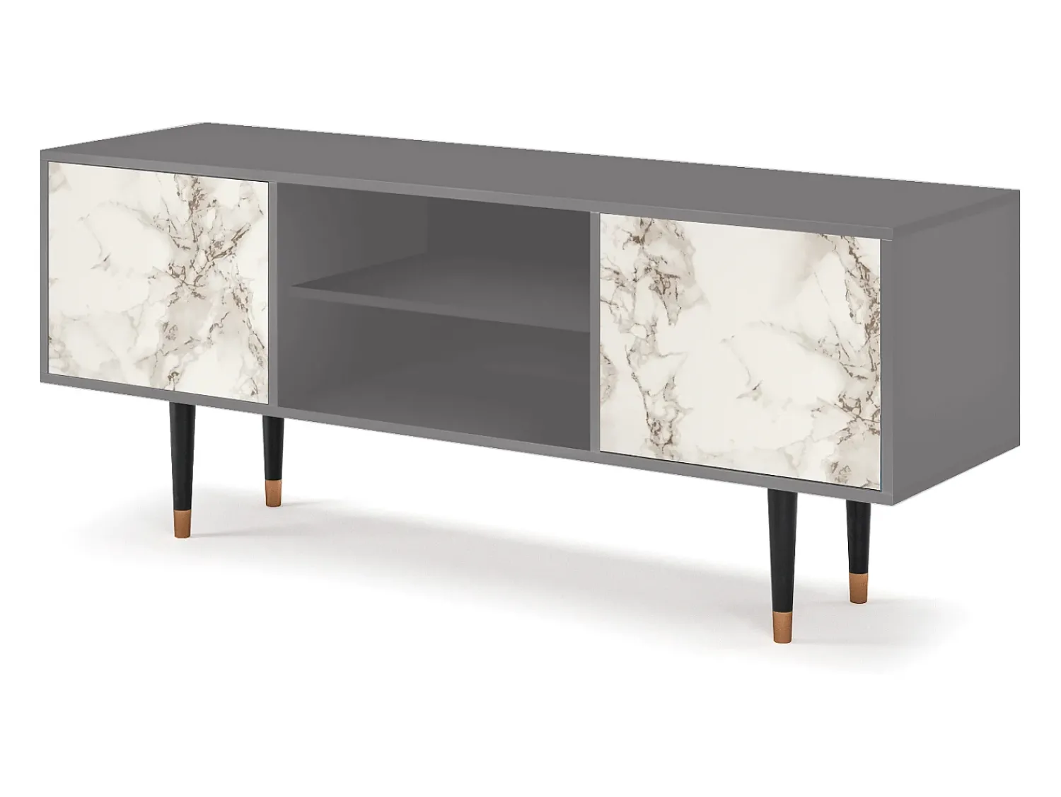 Móvel De Tv| Mueble de TV - 170х69х48 cm - T2 - Milk Marble, Cinza Cinzento