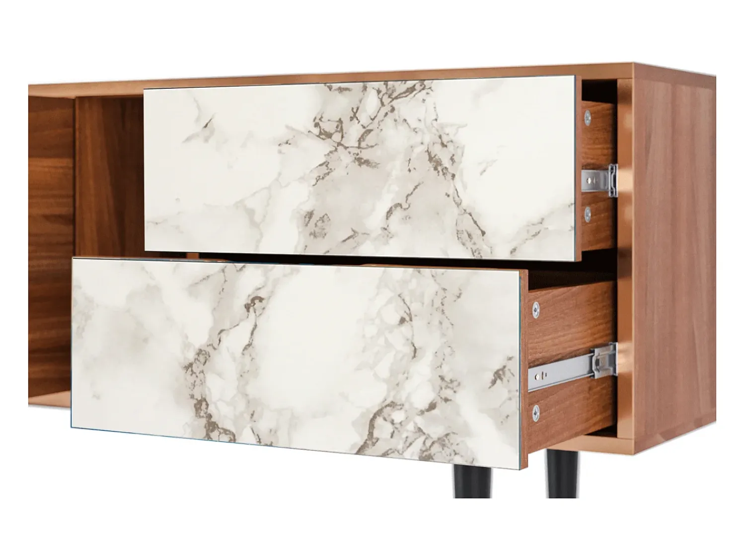 Mueble de TV - 170х69х48 cm - T1 - Milk Marble, Nogueira^ Móvel De Tv