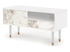 Discount Mueble de TV - 115х59х48 cm - T3 - Milk Marble, Branco Bege