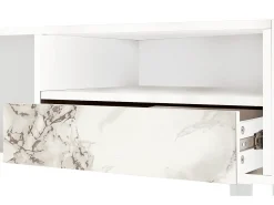Discount Mueble de TV - 115х59х48 cm - T3 - Milk Marble, Branco Bege