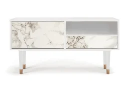 Discount Mueble de TV - 115х59х48 cm - T3 - Milk Marble, Branco Bege