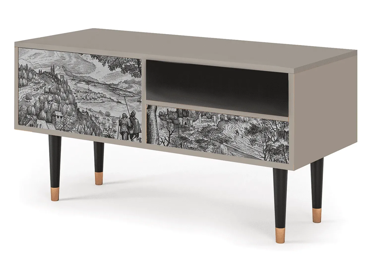Móvel De Tv| Mueble de TV - 115х59х48 cm - T3 - Milites Requiescentes, Areia Bege