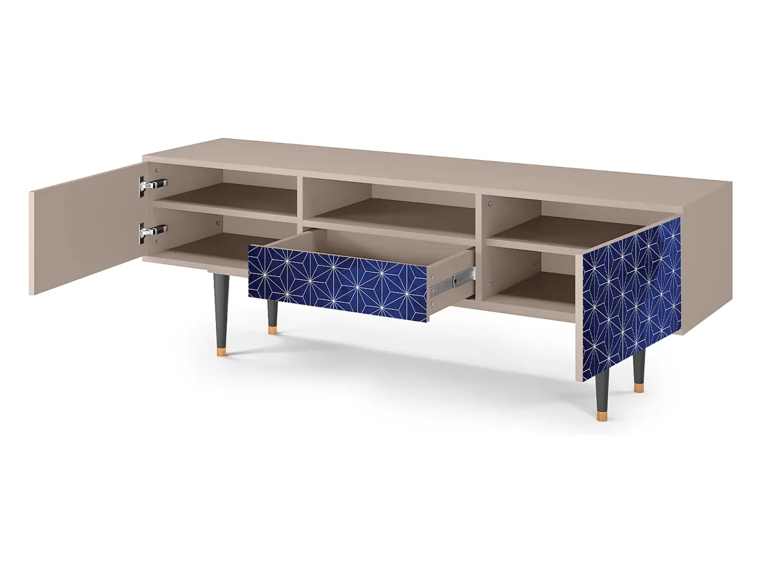 Clearance Mueble de TV - 170х59х41 cm - T6 - Milky Way, Latte Bege