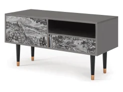 Mueble de TV - 115х59х48 cm - T3 - Milites Requiescentes, Cinza^ Móvel De Tv