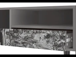 Mueble de TV - 115х59х48 cm - T3 - Milites Requiescentes, Cinza^ Móvel De Tv