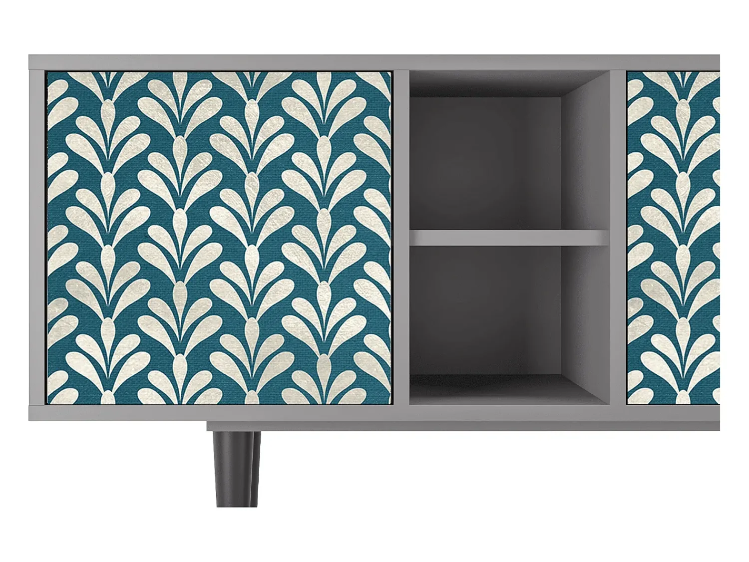 Móvel De Tv| Mueble de TV - 150х69х41 cm - T5 - Milky Tears, Cinza Cinzento
