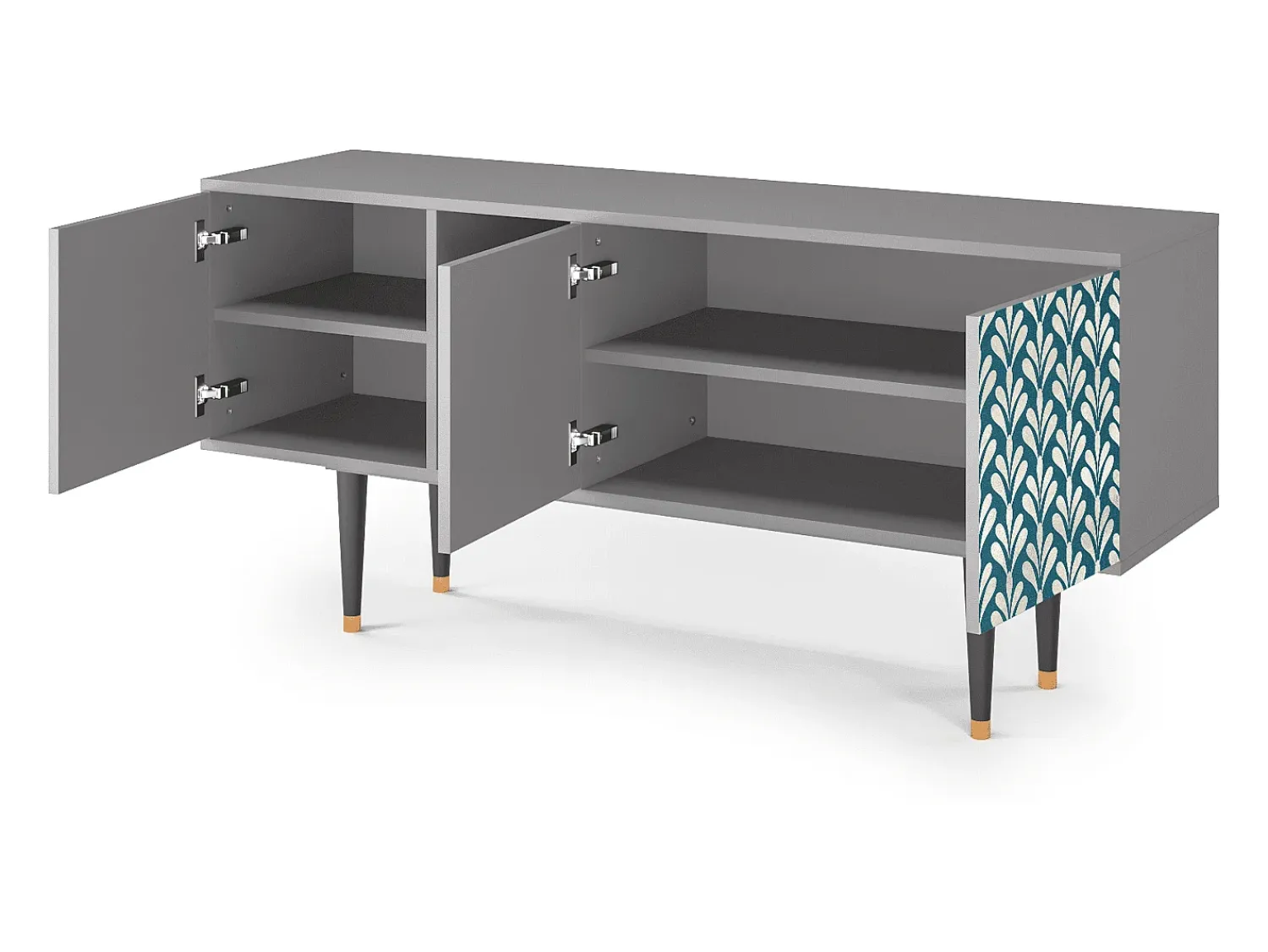 Móvel De Tv| Mueble de TV - 150х69х41 cm - T5 - Milky Tears, Cinza Cinzento