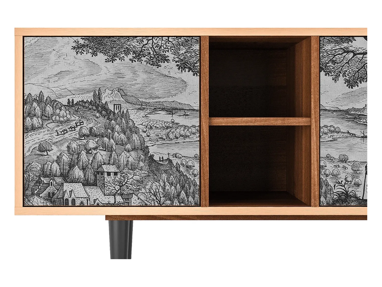 Móvel De Tv| Mueble de TV - 150х69х41 cm - T5 - Milites Requiescentes, Nogueira Castanho
