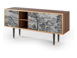 Móvel De Tv| Mueble de TV - 150х69х41 cm - T5 - Milites Requiescentes, Nogueira Castanho