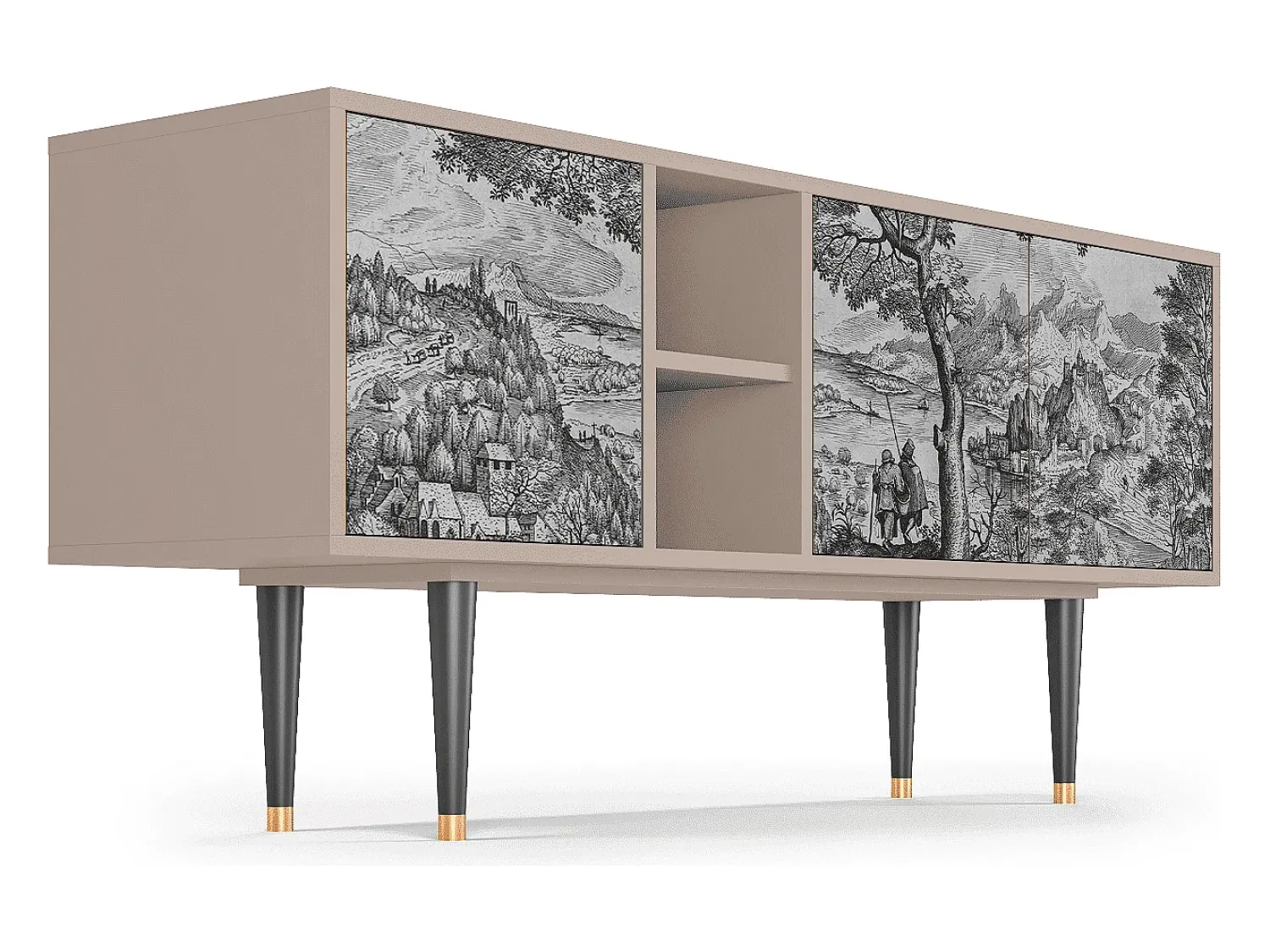 Mueble de TV - 150х69х41 cm - T5 - Milites Requiescentes, Latte^ Móvel De Tv