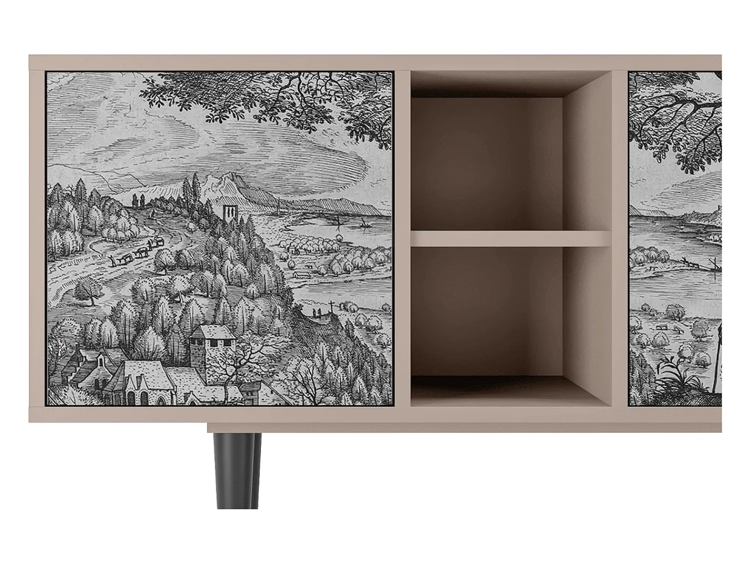Mueble de TV - 150х69х41 cm - T5 - Milites Requiescentes, Latte^ Móvel De Tv