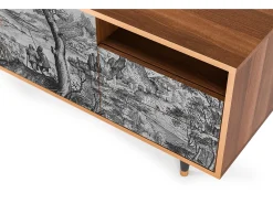 Móvel De Tv* Mueble de TV - 125х56х41 cm - T7 - Milites Requiescentes, Nogueira Castanho