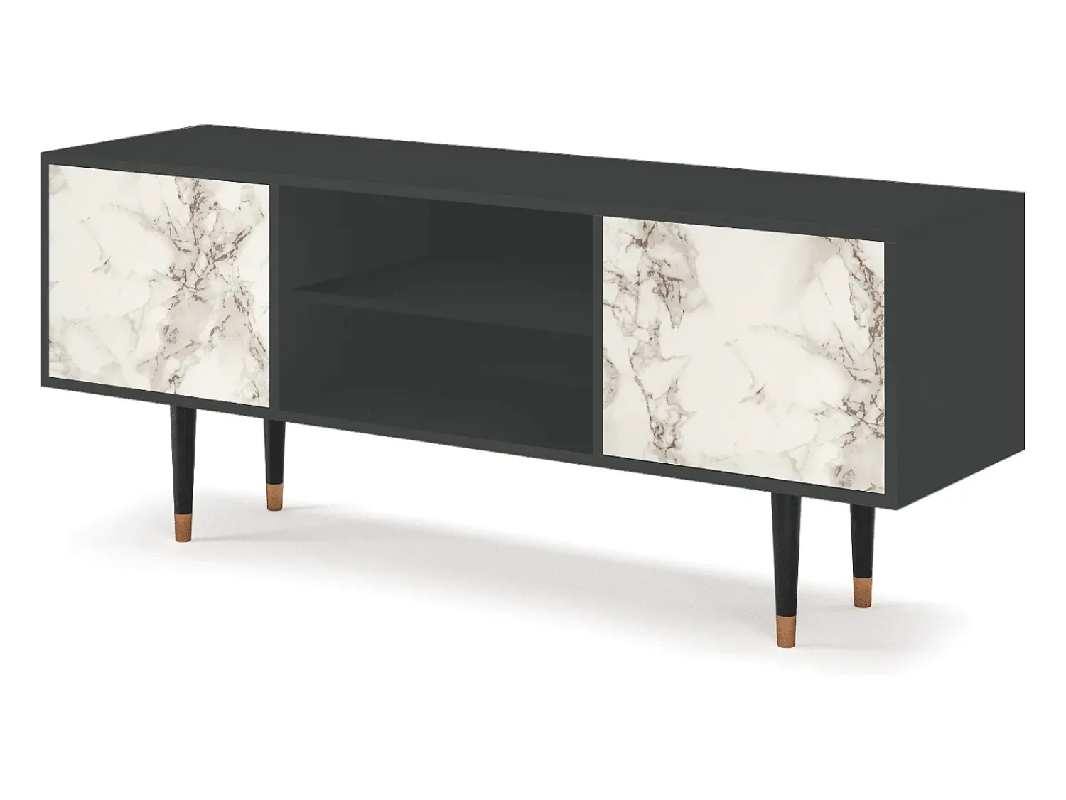 Mueble de TV - 170х69х48 cm - T2 - Milk Marble, Antracite^ Móvel De Tv