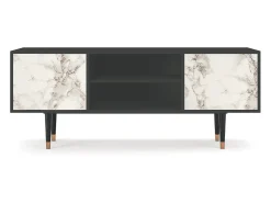 Mueble de TV - 170х69х48 cm - T2 - Milk Marble, Antracite^ Móvel De Tv