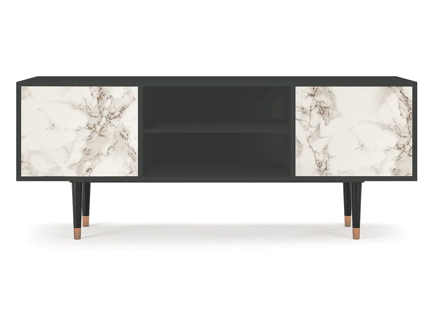 Mueble de TV - 170х69х48 cm - T2 - Milk Marble, Antracite^ Móvel De Tv