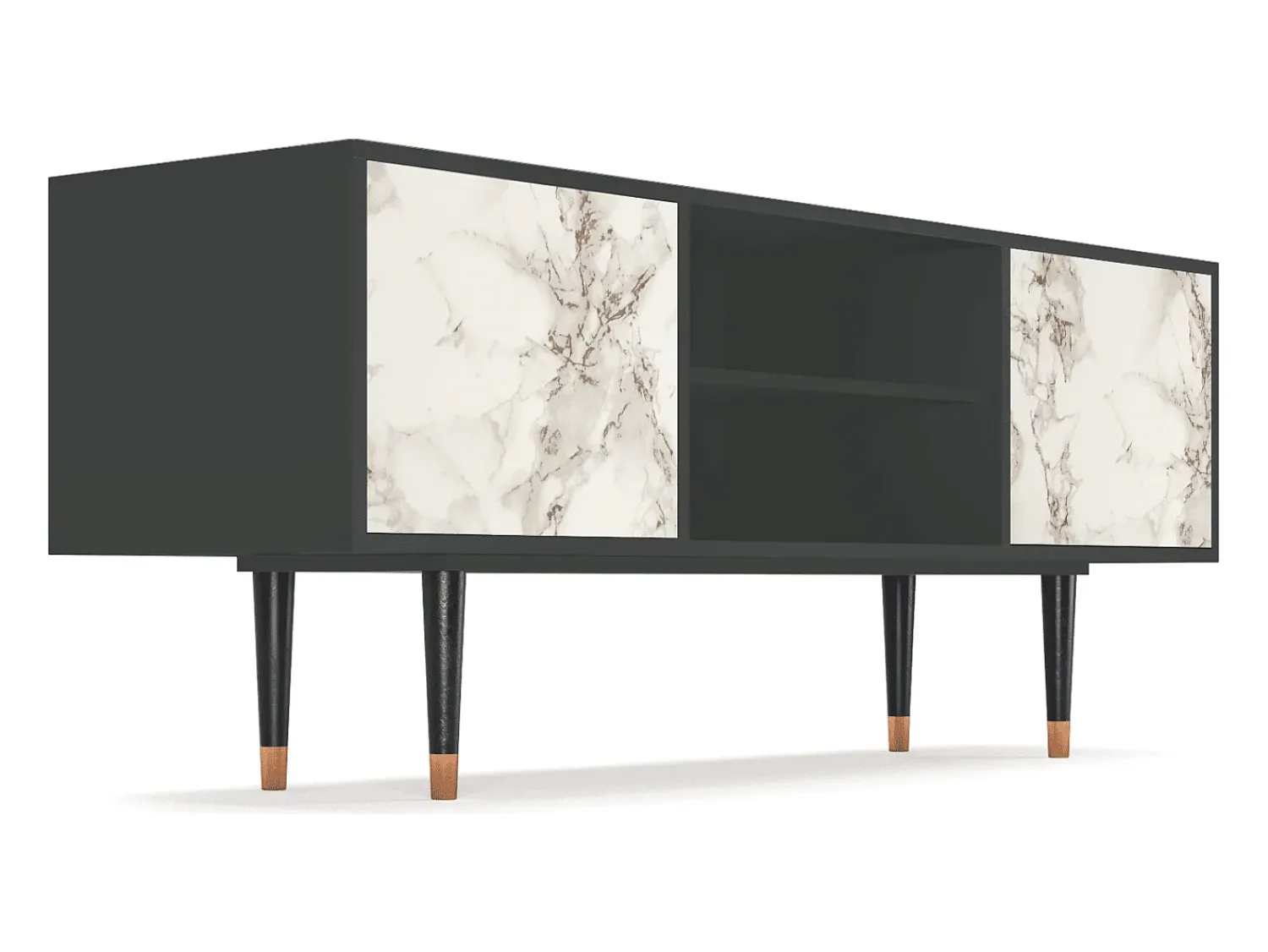 Mueble de TV - 170х69х48 cm - T2 - Milk Marble, Antracite^ Móvel De Tv