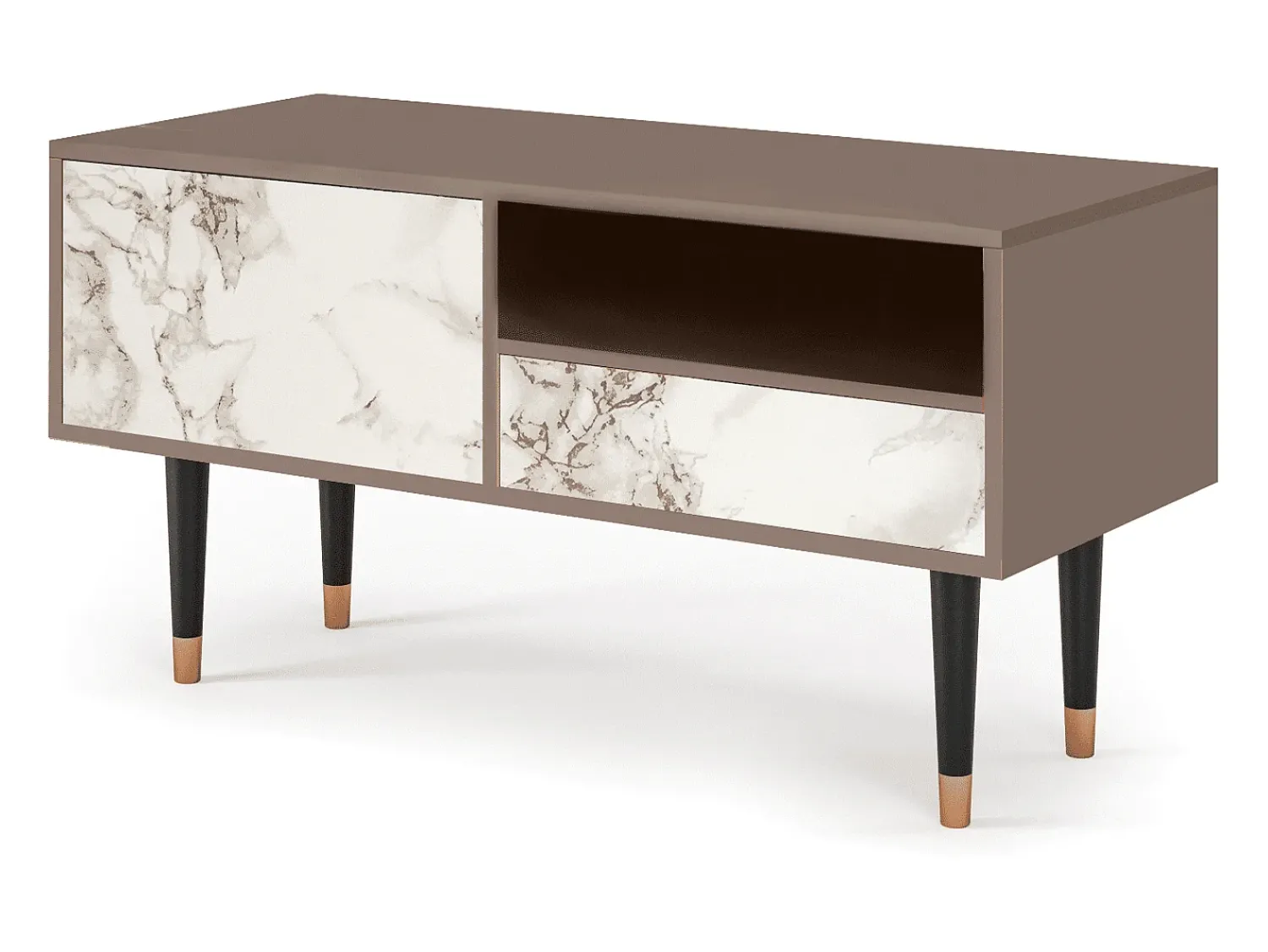 Sale Mueble de TV - 115х59х48 cm - T3 - Milk Marble, Latte Bege