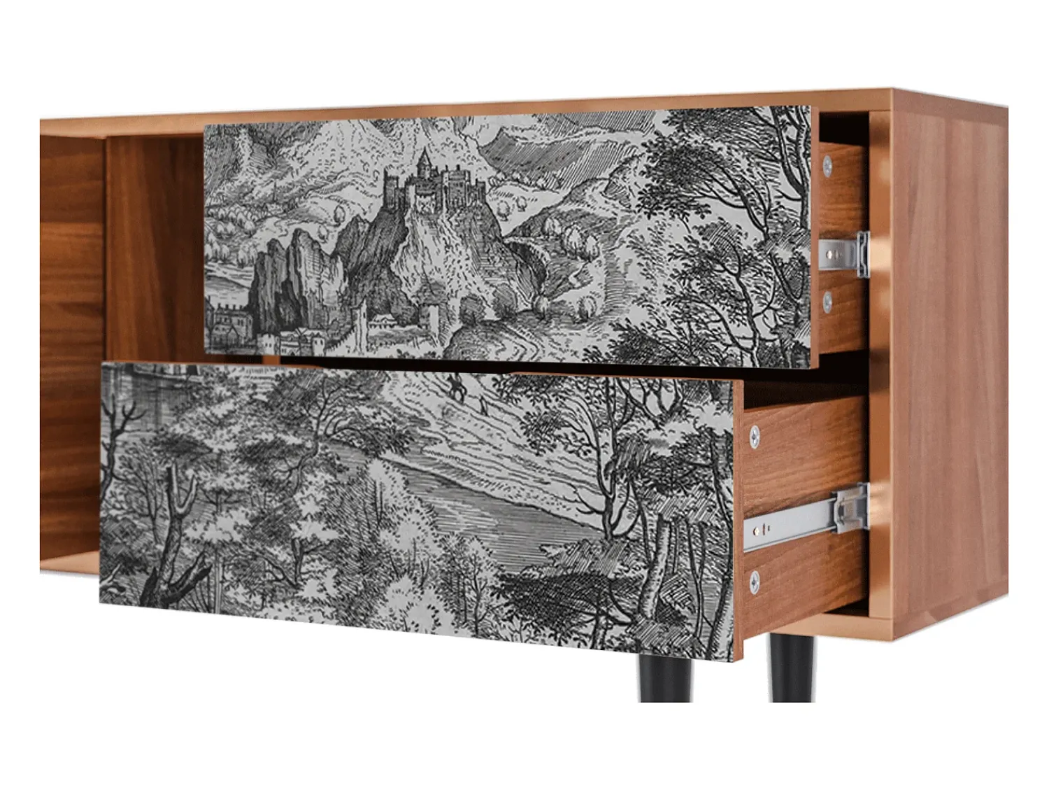 Móvel De Tv| Mueble de TV - 170х69х48 cm - T1 - Milites Requiescentes, Nogueira Castanho