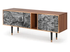 Móvel De Tv| Mueble de TV - 170х69х48 cm - T1 - Milites Requiescentes, Nogueira Castanho
