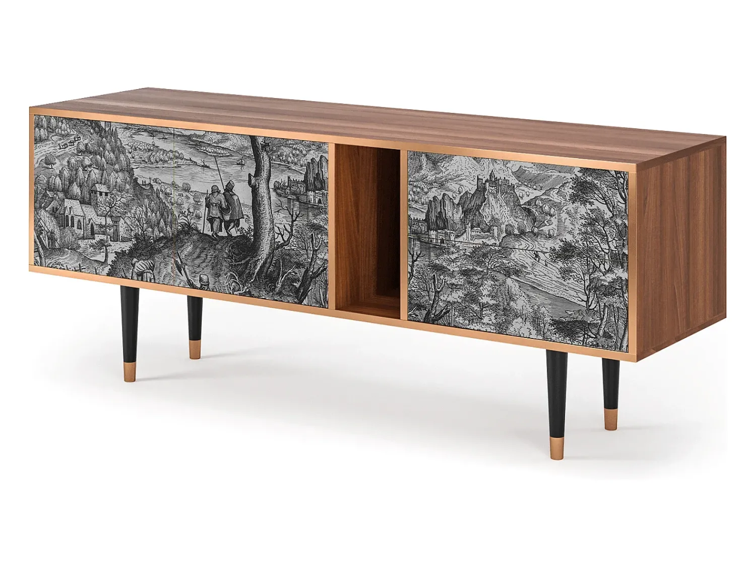 Móvel De Tv| Mueble de TV - 170х69х48 cm - T1 - Milites Requiescentes, Nogueira Castanho