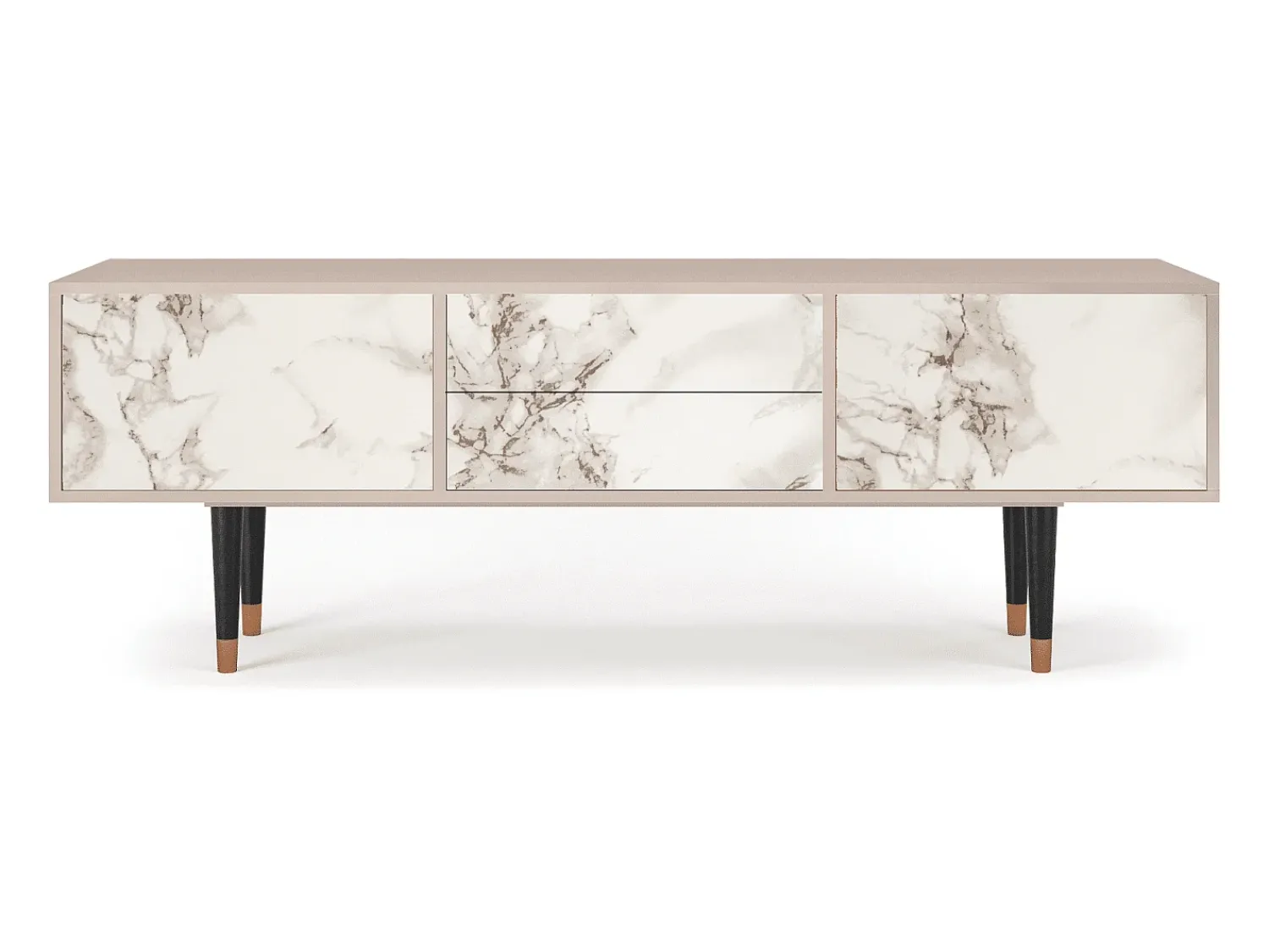Móvel De Tv* Mueble de TV - 170х59х48 cm - T4 - Milk Marble, Latte Bege