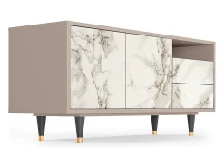 Móvel De Tv| Mueble de TV - 125х56х41 cm - T7 - Milk Marble, Latte Bege