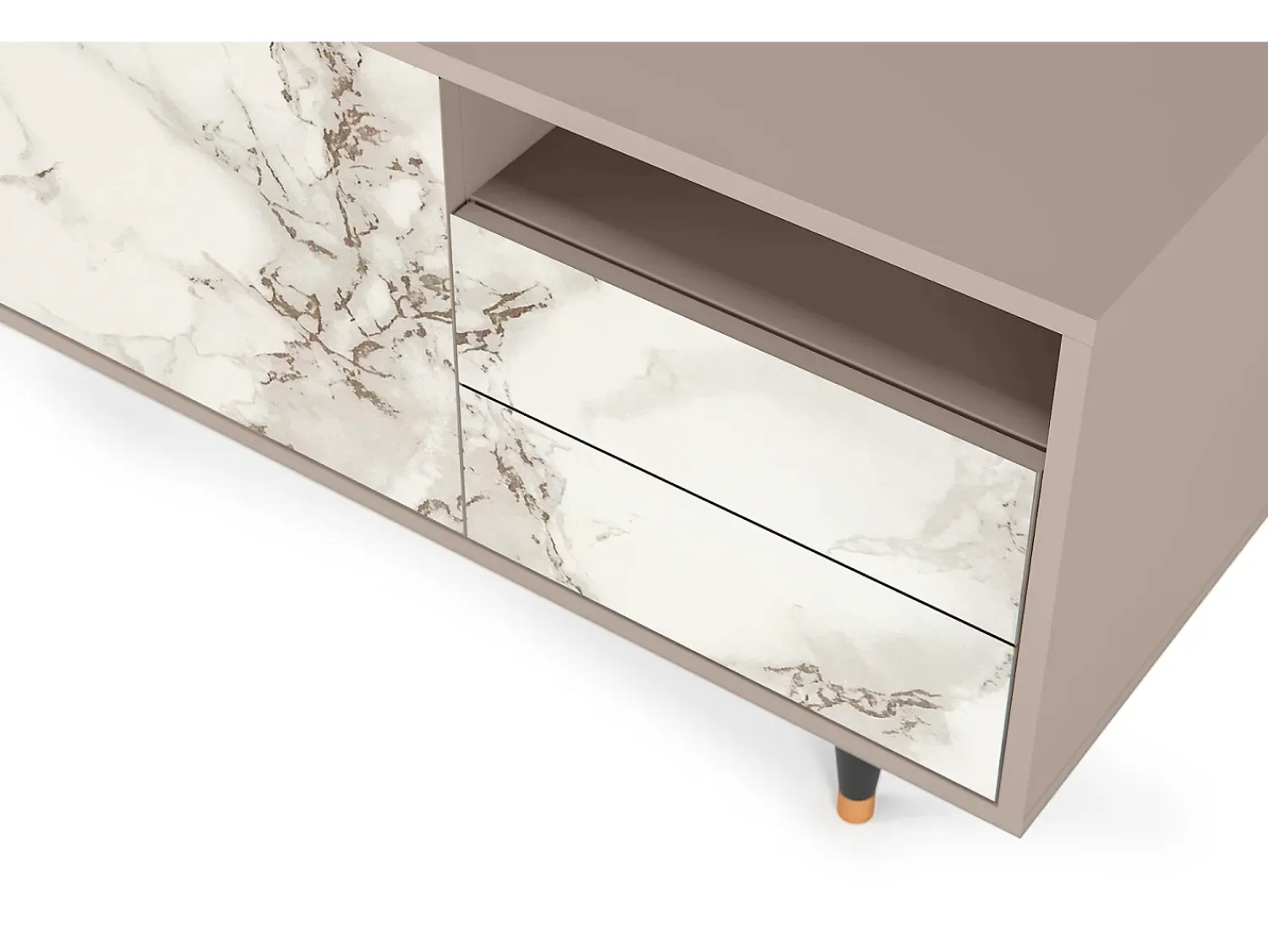 Móvel De Tv| Mueble de TV - 125х56х41 cm - T7 - Milk Marble, Latte Bege