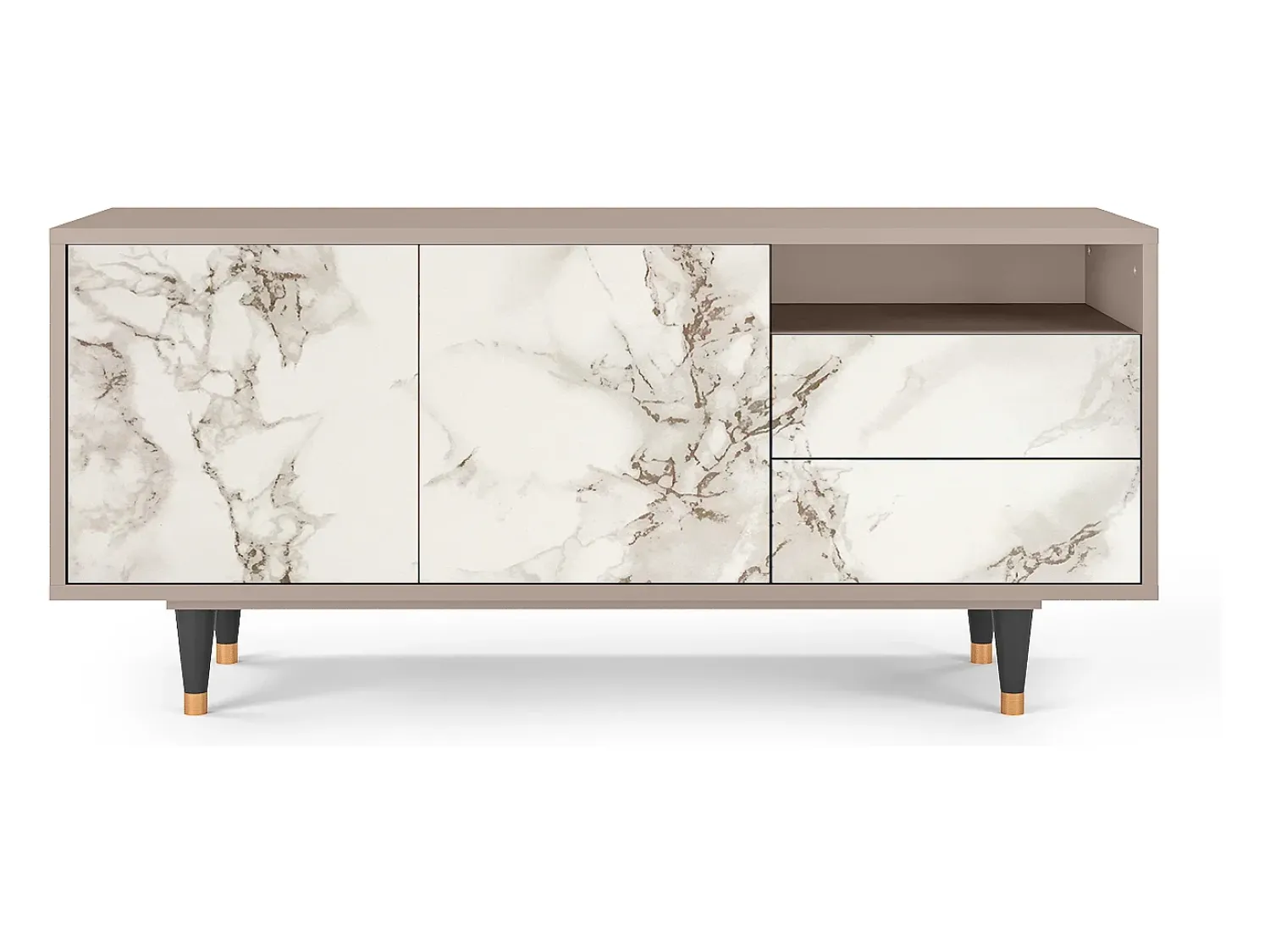 Móvel De Tv| Mueble de TV - 125х56х41 cm - T7 - Milk Marble, Latte Bege