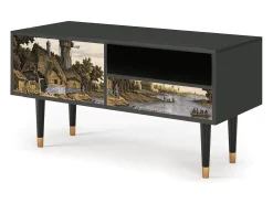 Móvel De Tv| Mueble de TV - 115х59х48 cm - T3 - Mill along a River, Antracite Cinza antracite